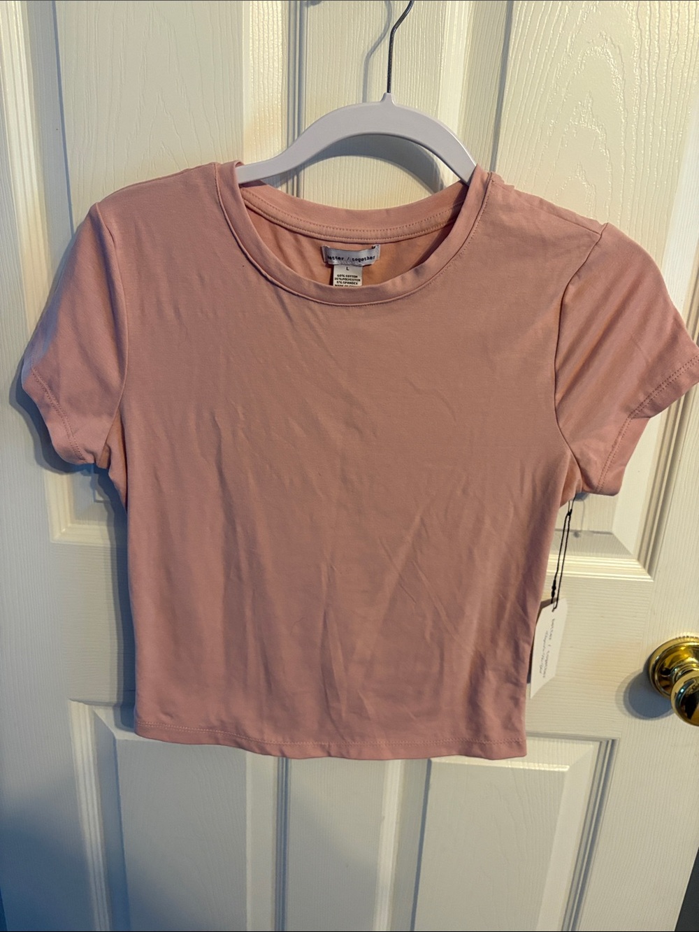 Better/Together teen Blush Pink Short Sleeve Crop Tee